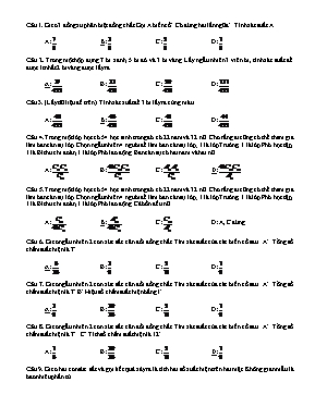 Toán 11 - Trắc nghiệm phần Tổ hợp, xác suất
